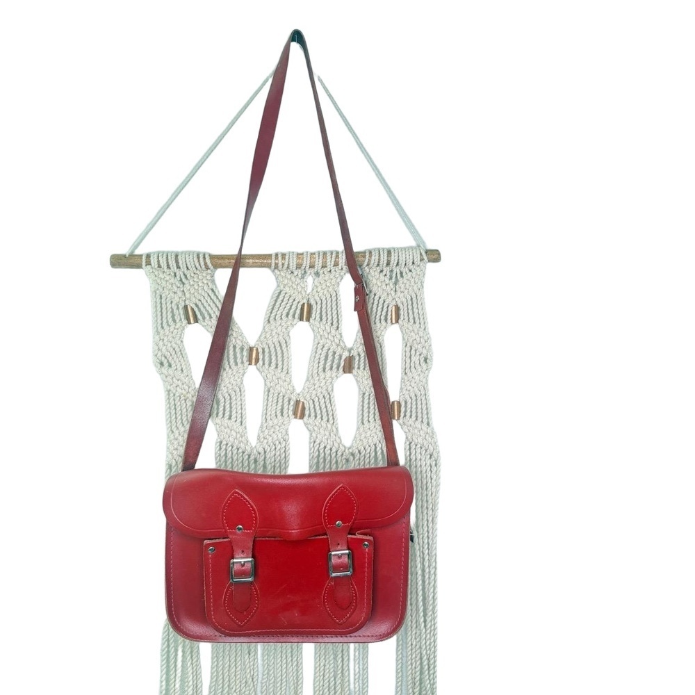 The Cambridge Satchel Company Bag Adjustable Red Shoulder Bag Leather Buckle